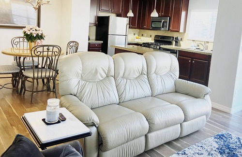 Aurora Condo | Bedroom and Private Bath with Study in Aurora, CO