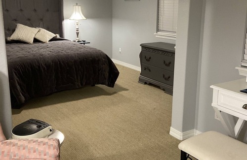 Aurora Condo | Bedroom and Private Bath with Study in Aurora, CO