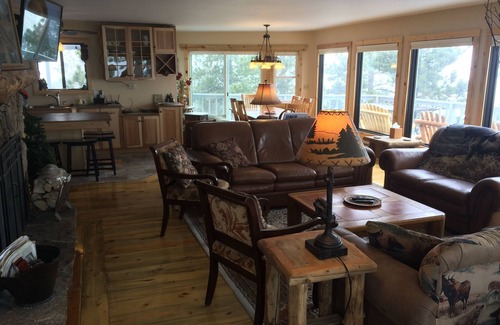 Estes Park Cabin | BEST VIEW in Estes Park! 1 of 2 Adjacent Stunning Cabins on Lake Estes #3459