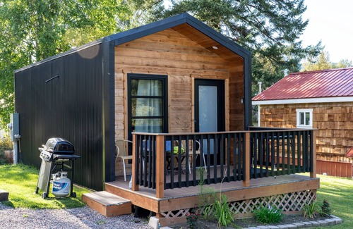 Martin City Cabin | Big Bear Micro Cabin with loft at Spotted Bear Retreat
