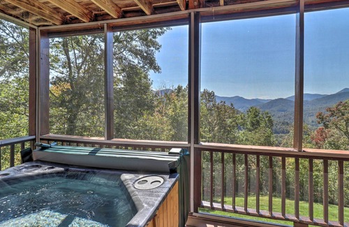 Sylva Cabin | Blue Ridge Mtns Cabin w/Hot Tub, Grill & Views!
