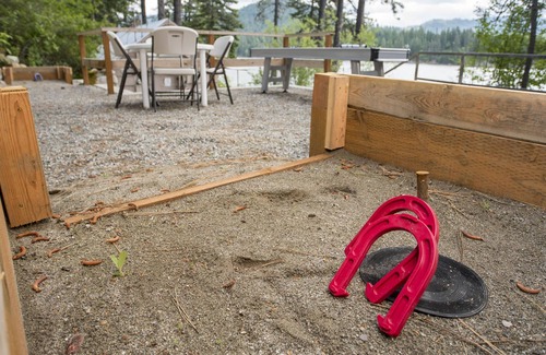 Hayden Lake Cabin | BOATDOCK W/2 SLIPS,WATER TRAMPOLINE, FLOATING ISLAND,SHUFFLEBOARD,GAMEROOM