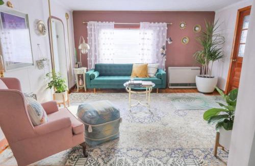 Winooski Falls Mill District Apartment | Bohemian Bungalow with Hot Tub