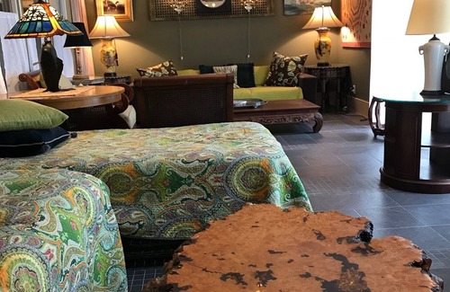 Carrabelle House | Bohemian LODGE in an Enchanted Garden-by-the-Sea; 3-min walk to Private Beach
