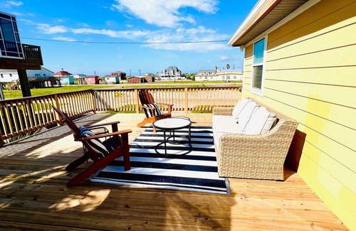 Surfside Beach House | Boho Beach Bungalow with new deck walking distance from the Gulf