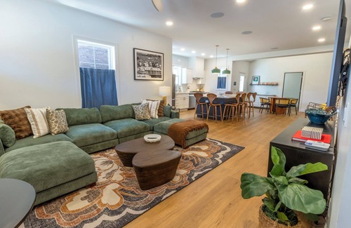 Michigan City House | Bold & Fun Getaway Steps from Train & Beach