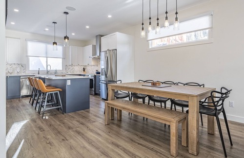 Silver Star Mountain House | Brand new modern duplex with garage, BBQ, hot tub, media room, foosball table