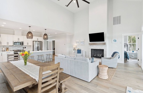 Edisto Island House | Brand-new home near the beach with firepit, marsh views, deck, & W/D