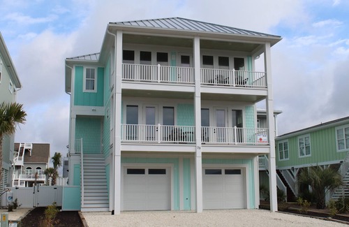 Ocean Isle Beach House | BRAND NEW HOME, PRIVATE POOL, partial ocean view, steps to beach!
