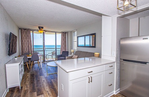 Myrtle Beach Condo | Brand new, ultra modern, Ocean Front King Condo with Quartz Counters!