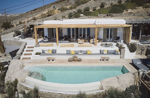 Ftelia House | Brand New Villa Rossa on Excellent Location by Ftelia beach,Breathtaking view