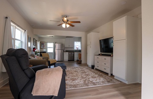 Casper House | Bright and stylish 2-bed bungalow in Casper with modern kitchen, updated bath, fenced yard. Minutes from downtown, Platte River, and outdoor adventures.
