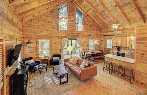 Lake Lure Cabin | Broad River Roost - Dog Friendly Cabin With Riverfront Fire Pit