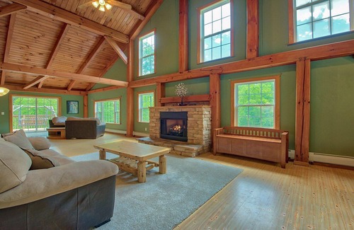 Waynesville Cabin | Brushy Creek-spacious cabin overlooking bold rushing creek, WiFi, HD cable TV in the game room, ...