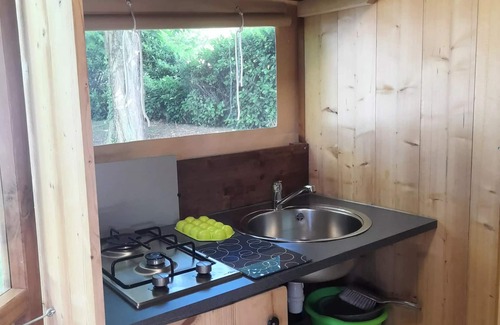 Chambonas Ski Chalet | Camping Castanhada* - 3-room cabin tent for 4 people