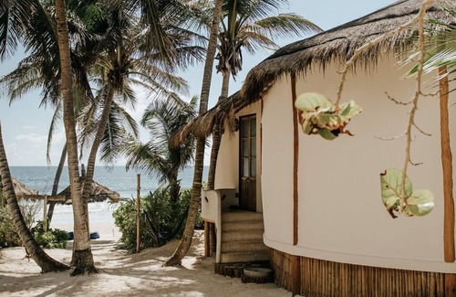 Zona Hotelera House | Casa Gaia ~ Mahayana, Private Vacation Home on Tulum beach with turquoise sea at your doorstep!