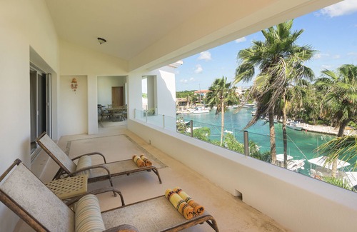 Puerto Aventuras Condo | Chac Hal Al marina view 2 or 3 bedroom PH, elevator, steps to beach & pool.n