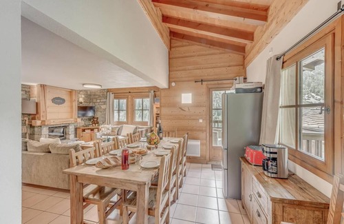 Les Brevieres Ski Chalet | Chalet, 200m from ski slopes, view mountain, terrace, balcony, fireplace or stove, tv, ski locker