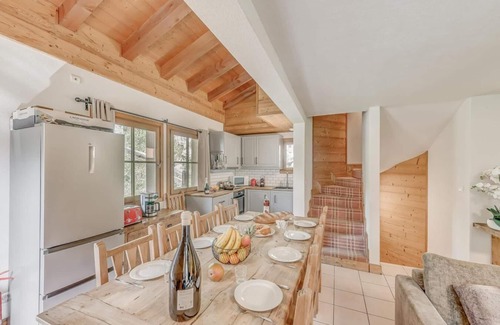 Les Brevieres Ski Chalet | Chalet, 200m from ski slopes, view mountain, terrace, balcony, fireplace or stove, tv, ski locker