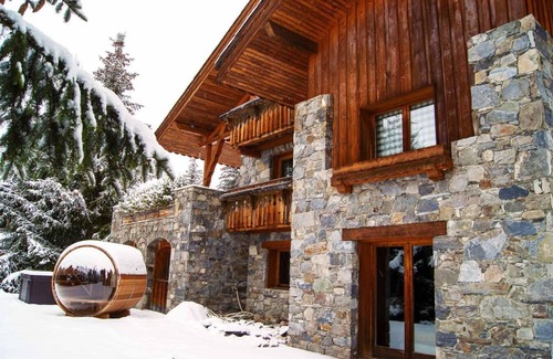 Meribel Village Ski Chalet | Chalet, 300m from ski slopes, view ski slopes, fitness, sauna, terrace, balcony, fireplace or stove