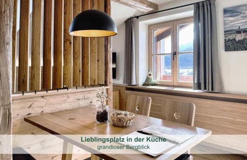 Rieden am Forggensee Apartment | Chalet - Ferienwohnungen - Biohof Stöger - Panoramasüdbalkon - grandiose Aussicht auf See, Berge und Schloss Neuschwanstein