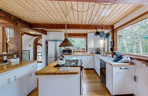 West Tisbury House | Charming 2-story house near the beach with inviting deck, large yard & canoe