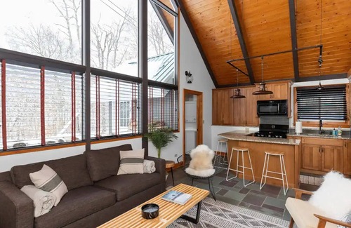 Stratton and Bromley Ski Areas Ski Chalet | Charming 3-bedroom chalet with AC and WiFi in peaceful Winhall