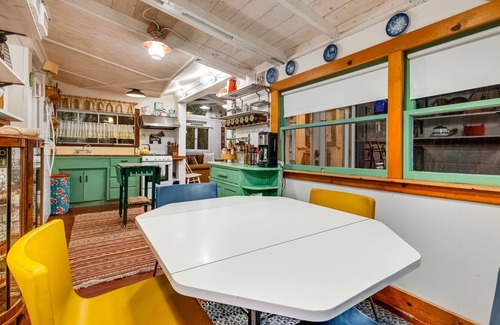 Mount Hermon Cabin | Charming & colorful cabin with a furnished deck & forest views - dog-friendly
