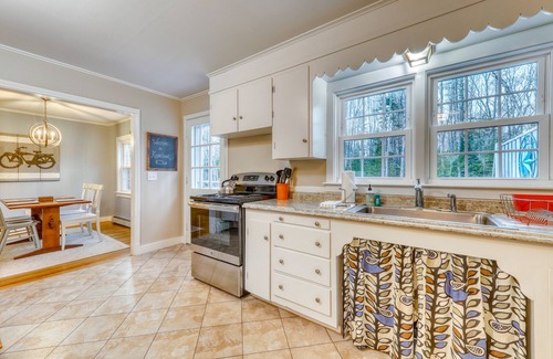 Kennebunk House | Charming home with deck, crib, yard, 5-person hot tub - 1 dog OK, walk to beach