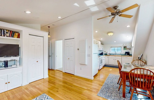 York Beach Apartment | Charming home with ocean view, firepit, deck, golf nearby, & W/D