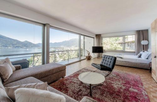 Minusio Apartment | Chiar di Luna by Quokka 360 - loft with view of Lake Maggiore