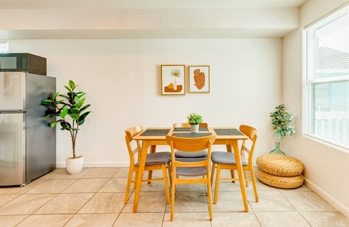 San Jacinto House | Comfortable duplex with large 2nd floor deck, W/D, central AC-1 block from beach