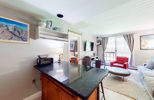 Warren Condo | Comfortable mountainside condo with skiing, balcony, fast WiFi, & washer/dryer