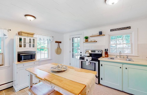 Hyannis House | Conveniently-located home with fenced yard, firepit, beach parking pass
