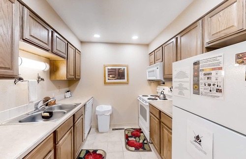 Estes Park Condo | Conveniently located mountain condo with balcony, wildlife views, & golf course