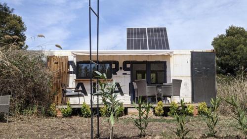 Castelldefels House | CoolTainer retreat Sustainable Coastal forest Tiny house near Barcelona by QuirkyGetaway
