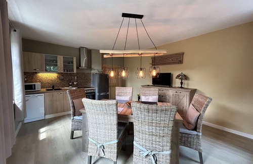 Grossschoenau Apartment | Cosy apartment for 7 guests with WIFI, hot tub, TV, patio and pets allowed