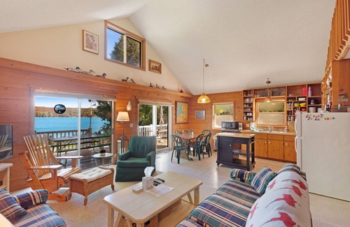 Boyne City House | Cottage with lake views, private dock & firepit - near public boat launch