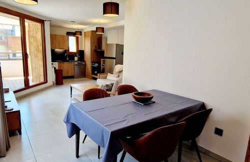 Montalbert Apartment | Cozy 2-room apartment in Plagne Montalbert, close to slopes and shops, with garage and wifi