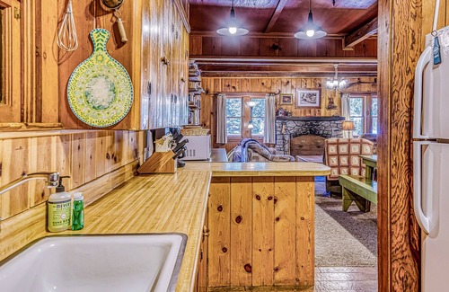 West Village Cabin | Cozy cabin in the trees with deck, grill, wood-burning fireplace, WiFi, & W/D