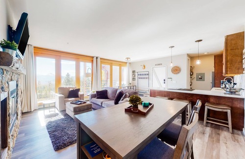 Wildernest Condo | Cozy condo with fireplace, pool, & hot tub - near trails