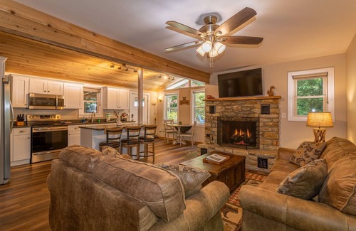 Boone House | Cozy Cottage - Located on App Ski Mtn Lower level game room, Firepit