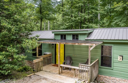 Hendersonville House | Cozy couple's cabin with furnished deck, porch, firepit, hammock & partial AC