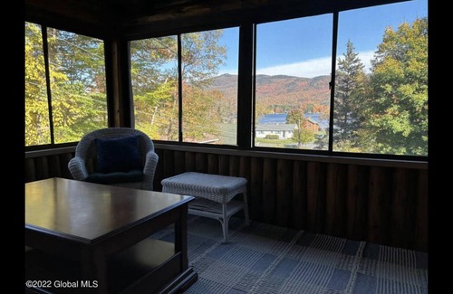 Lake George House | Cozy log home 1 block from private Lake George waterfront association