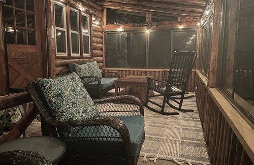 Lake George House | Cozy log home 1 block from private Lake George waterfront association