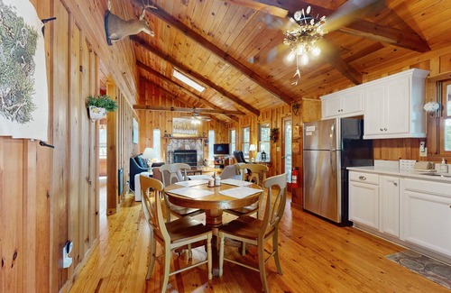 Mineral Bluff House | Cozy mountain home with deck, firepit, grill, fireplace, W/D & central AC