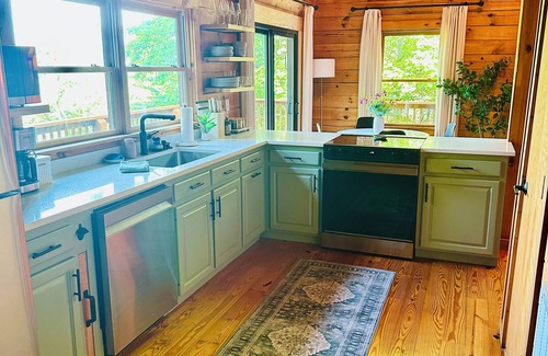 Lake Lure Cabin | Cozy Mountain View Cabin Retreat - Private Lake & Fire Pit