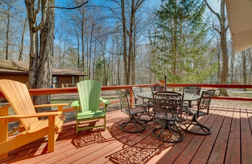 Locust Lake Village House | Cozy Pocono Lake Cottage with Fire Pit and Ping Pong!