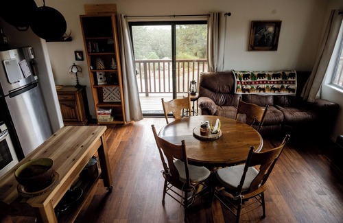 Big Bear City Cabin | Cozy Private 2-Bedroom Big Bear Cabin on 1 acre w/Pano MTN Views, Jacuzzi, WiFi