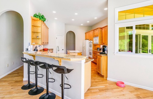 Cle Elum House | Creek-front home with great views, patio, sports court, & fireplace - dogs OK